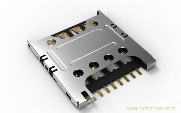 超薄插拔式Micro SIM卡連接器，高度僅為1.24毫米