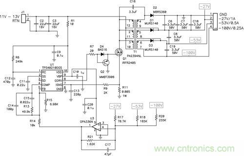圖 1 這種獨(dú)特的拓?fù)浣Y(jié)構(gòu)可提供非常好的交叉調(diào)節(jié),奧妙何在?