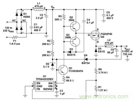 低壓降壓IC實現了簡單、經濟的偏置電源