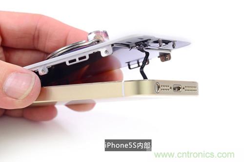 土豪金iPhone 5S拆解：內(nèi)部結(jié)構(gòu)升級(jí)，維修難度增加