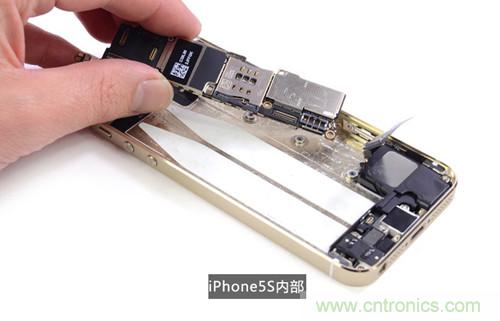 土豪金iPhone 5S拆解：內(nèi)部結(jié)構(gòu)升級(jí)，維修難度增加