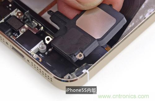 土豪金iPhone 5S拆解：內(nèi)部結(jié)構(gòu)升級(jí)，維修難度增加