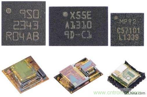 來自三家不同供應商的9軸MEMS傳感器尺寸、內部結構都大不相同