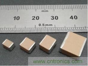 StackiCap的各規(guī)格產(chǎn)品尺寸：1812，2220，2225和3640