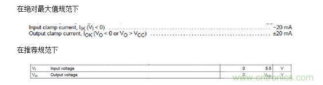  輸入端無(wú) Vcc 鉗位，但輸出端有 Vcc 鉗位