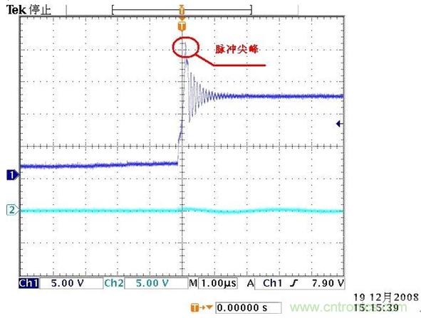 圖A1: 無TVS時輸入端波形
