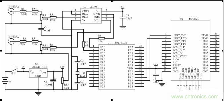 電路解讀:智能藍牙虛擬示波器整體系統電路設計