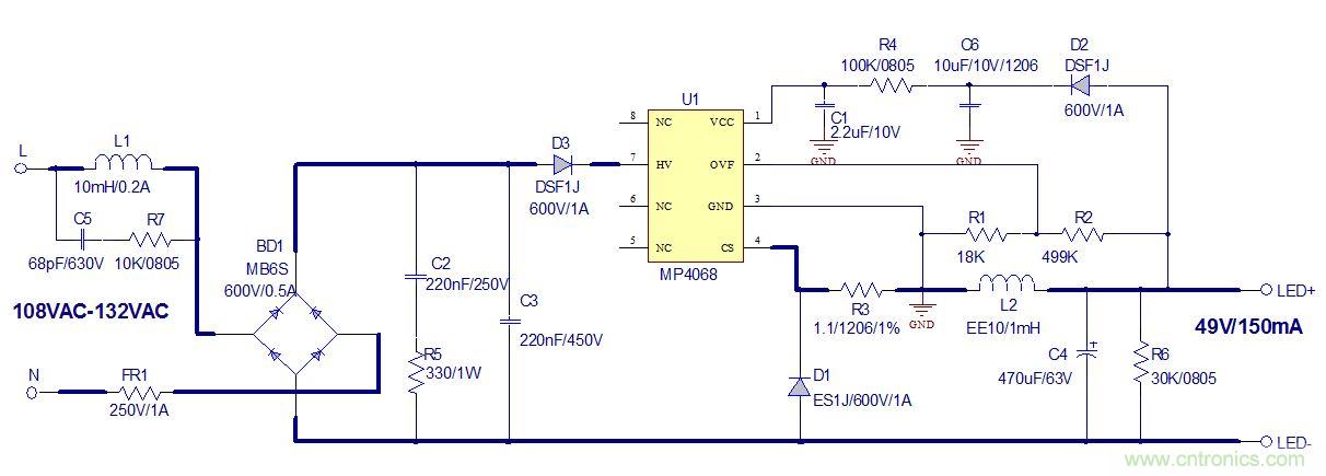 高兼容性、極簡的可控硅調光LED方案設計