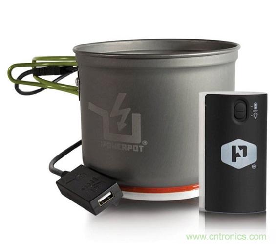 圖6:Powerpot設備利用熱源發(fā)電,使用者能一邊烹煮食物一邊為移動設備充電。