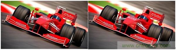 右側(cè)圖片按照DSC規(guī)范進(jìn)行了2.5x壓縮，左側(cè)圖片未經(jīng)壓縮。瀏覽者很難看出兩者的差別。