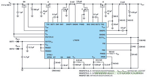 為汽車電子系統提供供電和保護,無開關噪聲,效率高達99.9%