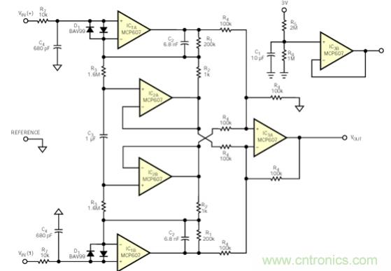 采用交流耦合儀表放大器實現(xiàn)共模抑制比性能的設計電路應用 采用交流耦合儀表放大器實現(xiàn)共模抑制比性能的設計電路應用