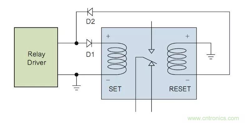 如何利用二極管電路實現雙線圈鎖存繼電器？
