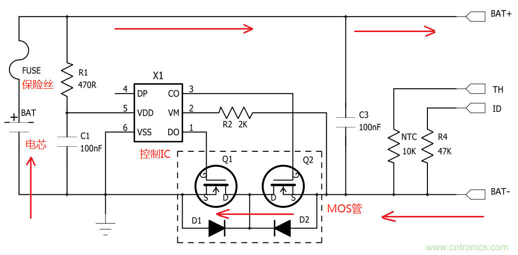 鋰電池保護電路的工作原理 鋰電池保護電路的工作原理
