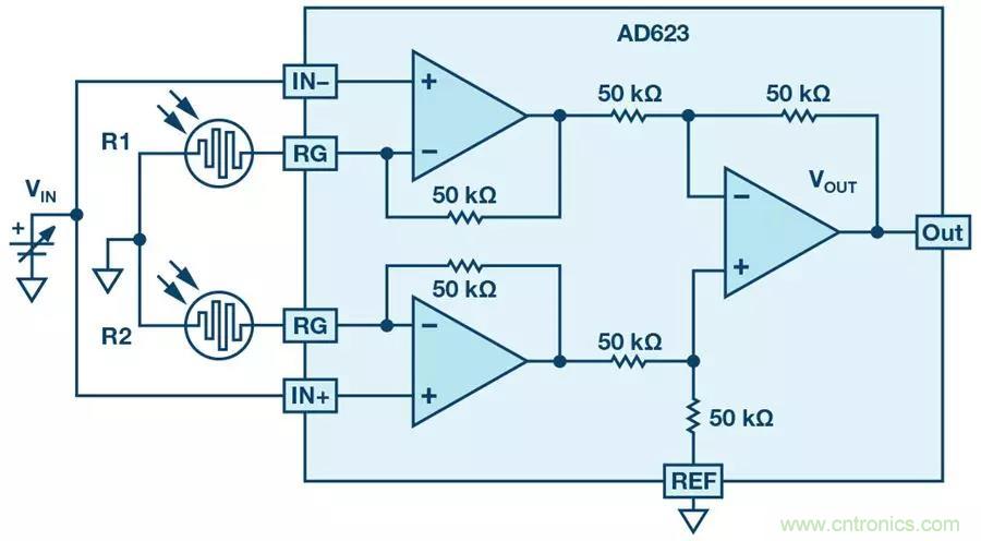 你有沒有試過用儀表放大器測量兩個光源的相對強度? 你有沒有試過用儀表放大器測量兩個光源的相對強度?