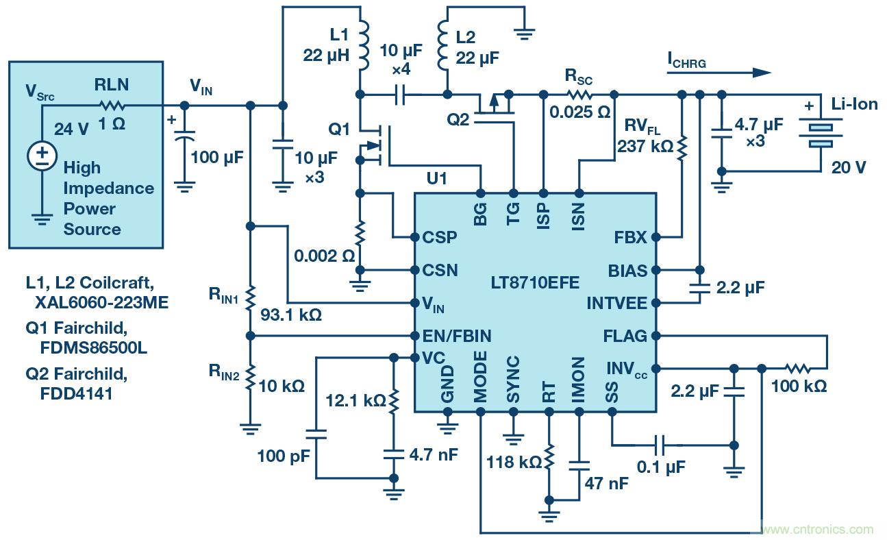 LT8710多功能 DC/DC控制器解決了高阻抗、超長工業電源線的電壓降問題 LT8710多功能 DC/DC控制器解決了高阻抗、超長工業電源線的電壓降問題