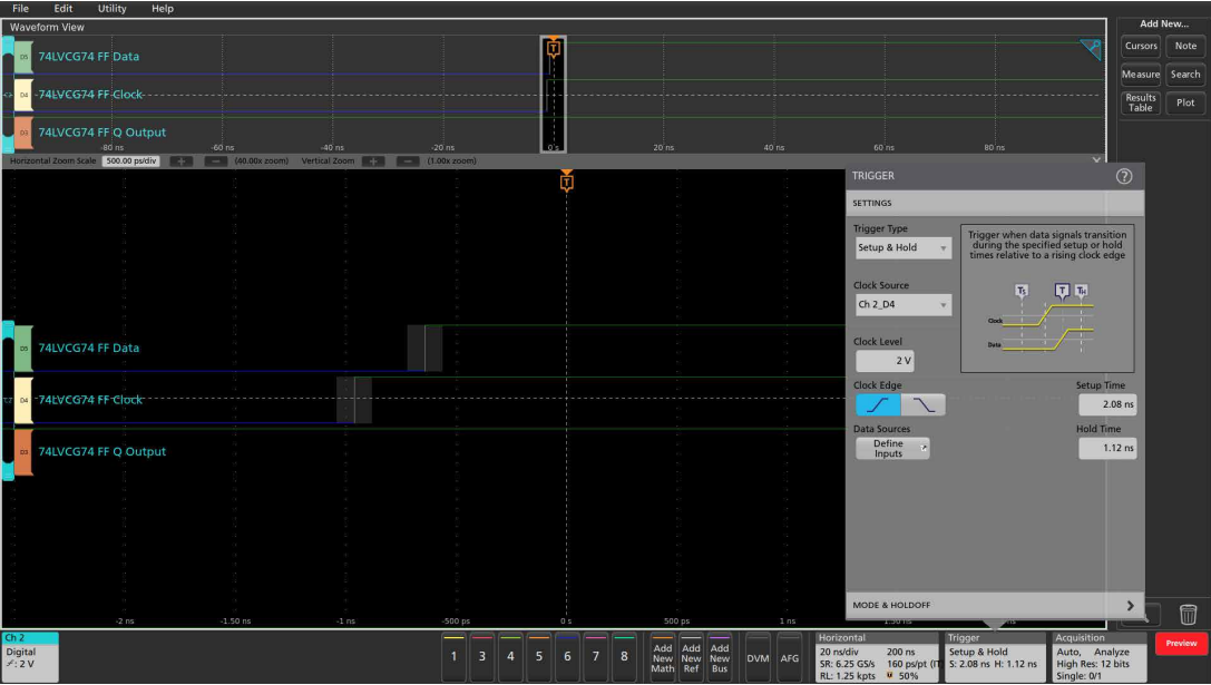 用混合信號示波器識別建立和保持時間違規 用混合信號示波器識別建立和保持時間違規
