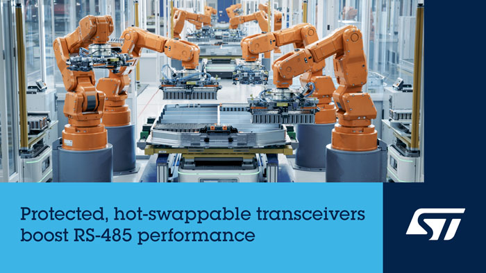 ST 的RS-485收發(fā)器兼?zhèn)鋫鬏敺€(wěn)定性與速度,適用于工業(yè)自動化、智能建筑和機器人 ST 的RS-485收發(fā)器兼?zhèn)鋫鬏敺€(wěn)定性與速度,適用于工業(yè)自動化、智能建筑和機器人