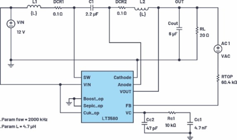 適用于電流模式DC-DC轉換器的統一的LTspice AC模型 適用于電流模式DC-DC轉換器的統一的LTspice AC模型