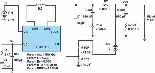 適用于電流模式DC-DC轉換器的統一的LTspice AC模型 適用于電流模式DC-DC轉換器的統一的LTspice AC模型