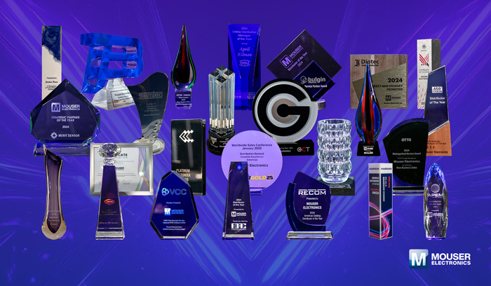 再創(chuàng)佳績!貿(mào)澤電子2024年狂攬全球制造商25+項頂尖代理大獎 再創(chuàng)佳績!貿(mào)澤電子2024年狂攬全球制造商25+項頂尖代理大獎