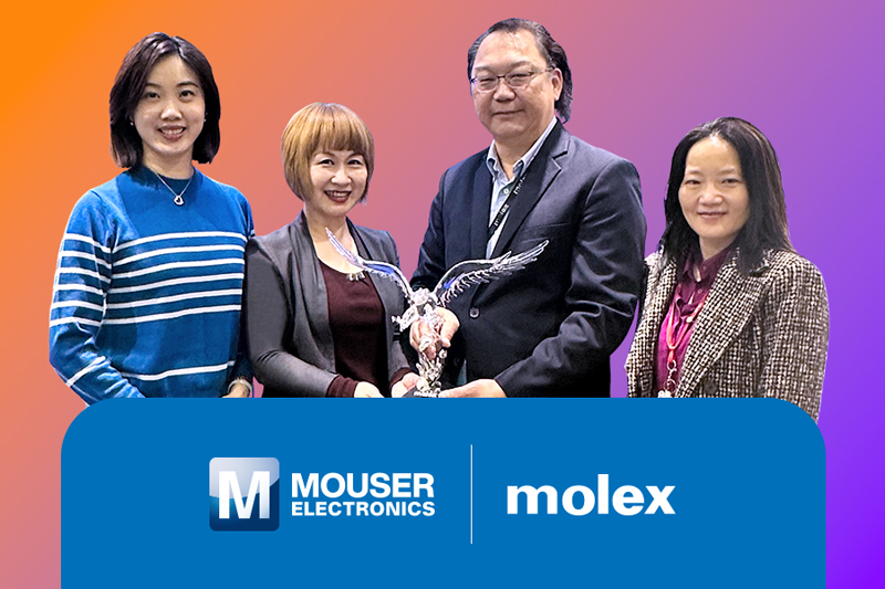 七連冠!貿澤電子蟬聯Molex亞太區年度電子目錄代理商大獎 七連冠!貿澤電子蟬聯Molex亞太區年度電子目錄代理商大獎