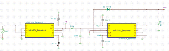 基于MPY634的有效值電路設計 基于MPY634的有效值電路設計