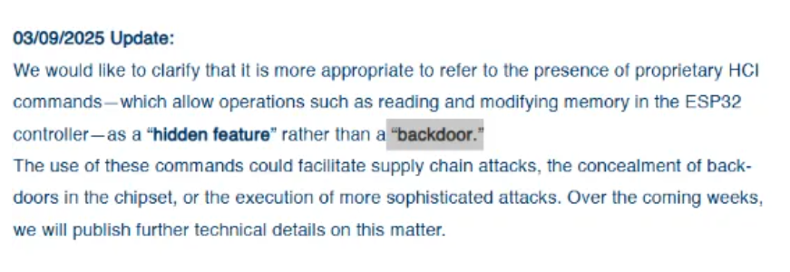 樂鑫ESP32系列芯片被曝存在“后門”？官方緊急回應